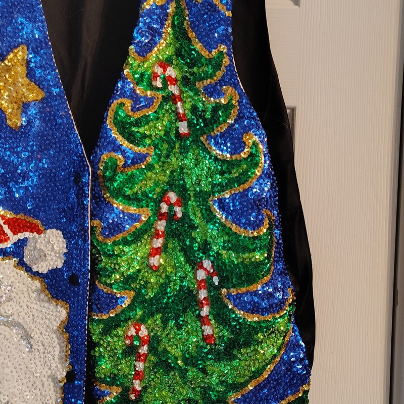 vintage fashion fantasy sequin Santa and tree vest free size gallery