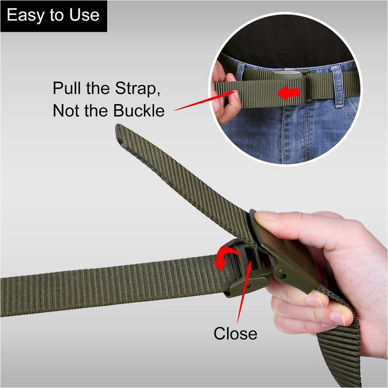 Mens Casual Military Tactical Belt Army Adjustable Quick Release Pants Waistband gallery