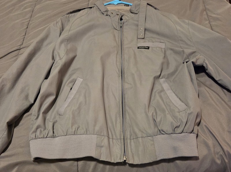 Members Only Men’s Gray Bomber Jacket Full Zip Stand-Up Collar Size 44
