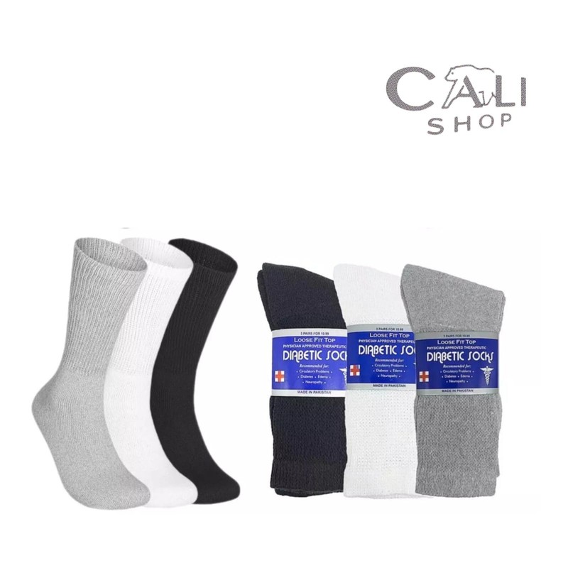 12 Pairs Men Diabetic Crew Socks Health Circulatory Cotton Size 9-11 10-13 13-15 gallery