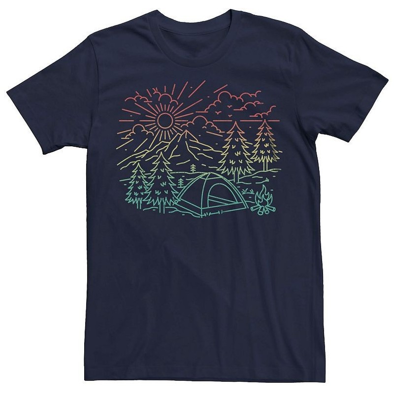 Men’s Camping Forest Sunrise Landscape Graphic Tee