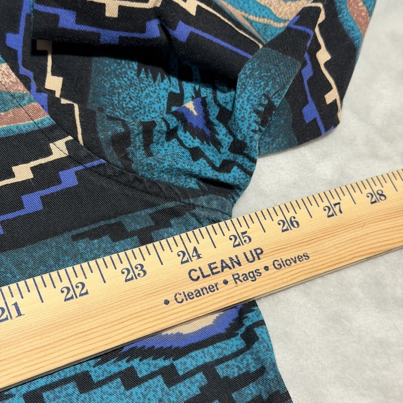 Cumberland Outfitters Western Shirt Mens Large Pearl Snap Aztec Navajo Turquoise gallery