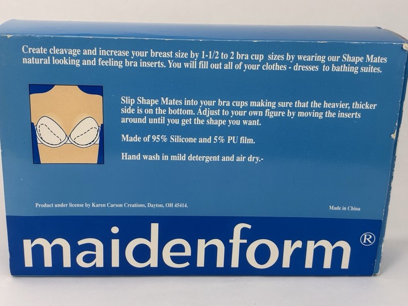 Maidenform Shape Mates Silicone Bra Inserts Breast Enhancements One Size Vtg NEW gallery
