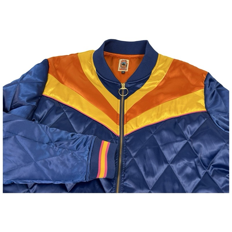 Classic Rock Couture Rising Sun Quilted Satin Jacket Adult XXL EUC