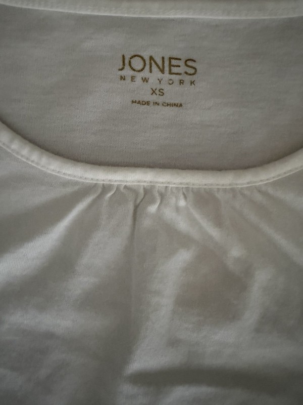 Jones New York Women's White Embroidered Round Neck Long Sleeve Pullover Top XS gallery