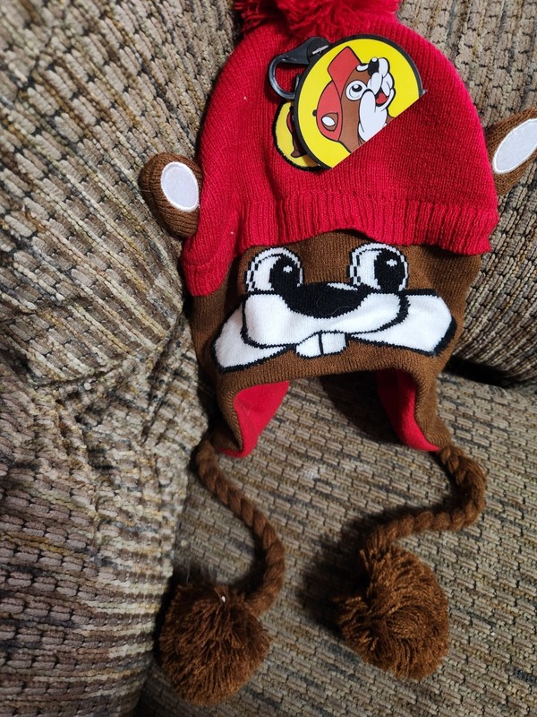 Buc-ees Beaver Beanie Knit Hat One Size Fits Most Pom Top Beaver Ears