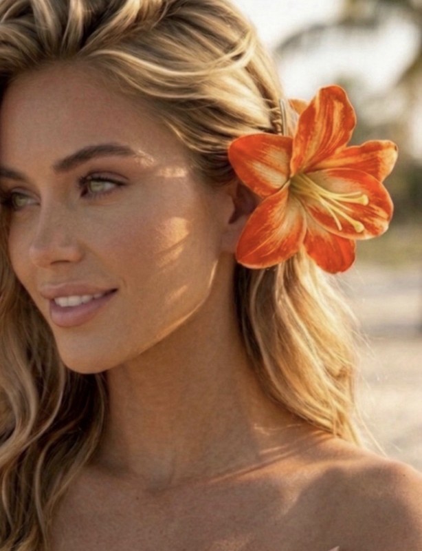 NWT ⚜️🧡⚜️ Piper K Orange Lilly Flowers Hair Claw Clip gallery