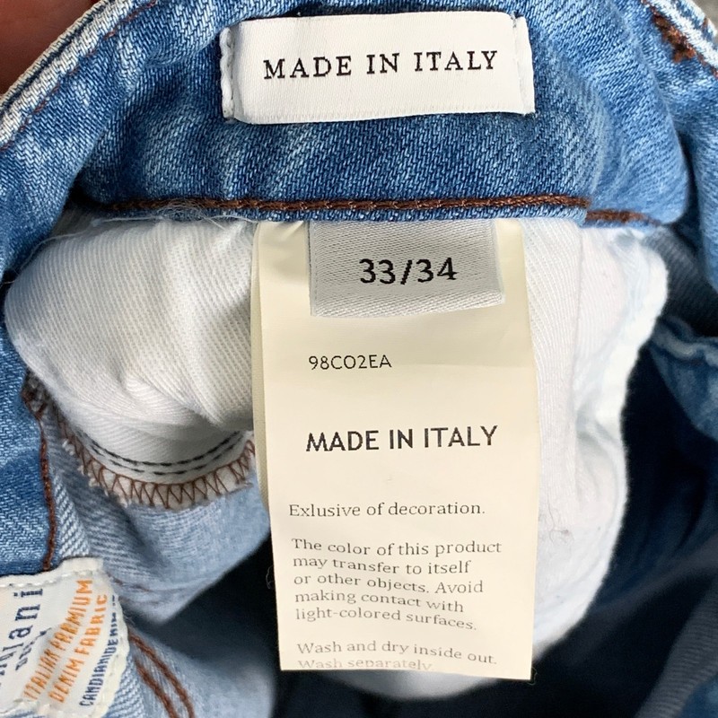 Candiani Jeans Men 33x33 Light Blue Made In Italy Luxury Pant Stretch Denim gallery