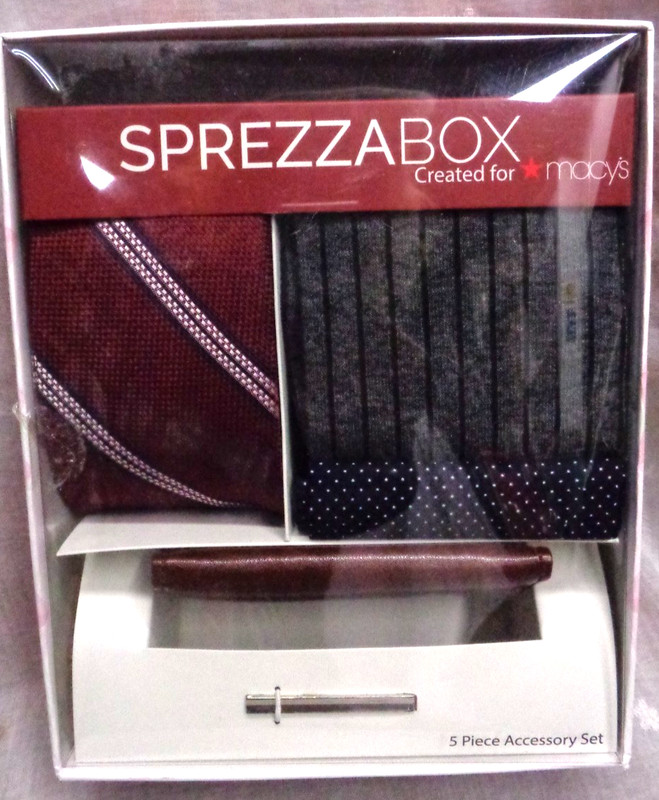 SPREZZA BOX Created for Macy’s 5pc Accessory Set VIP BOX ~ includes Tie & Wallet