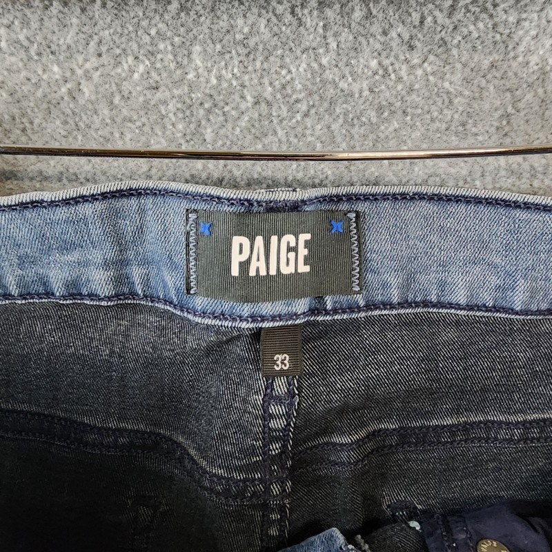PAIGE Lennox Slim Fit Jeans Men's 33 Timlin Denim Zip Fly With Button Closure gallery