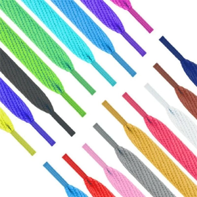 1 Pair Colorful Laces Multicolor Gradient Print Flat Canvas Shoe Lace Shoes 47" gallery