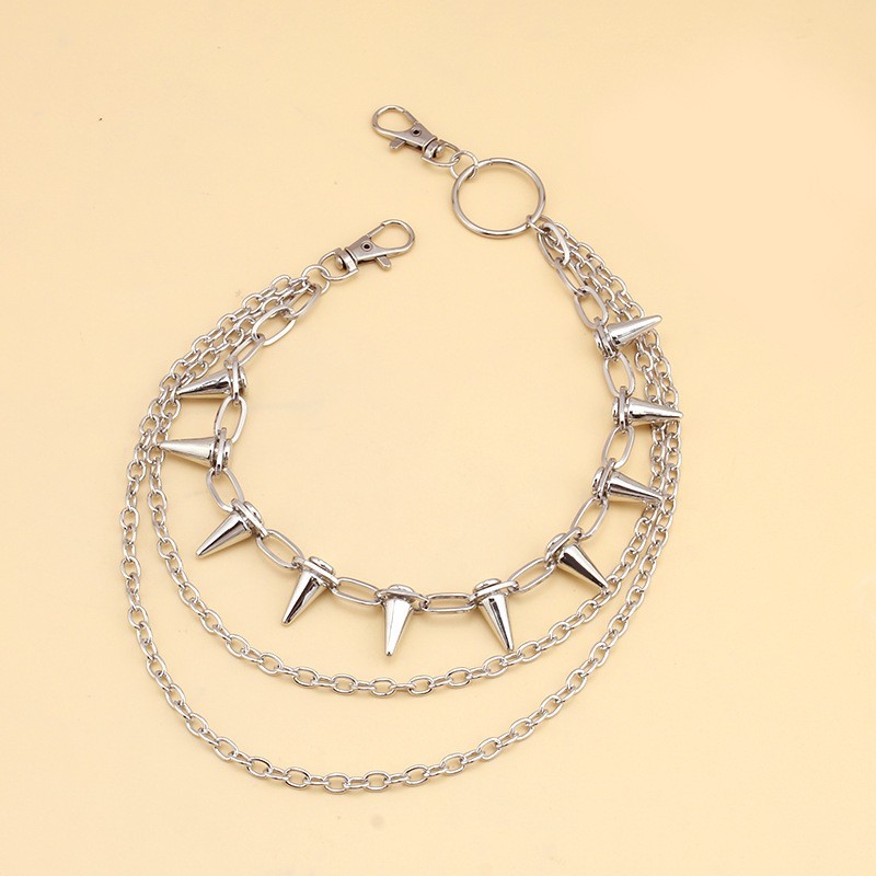 Hip-hop Rivets Multi-layer Waist Chain Men's and Women's Jeans Chain Alloy gallery