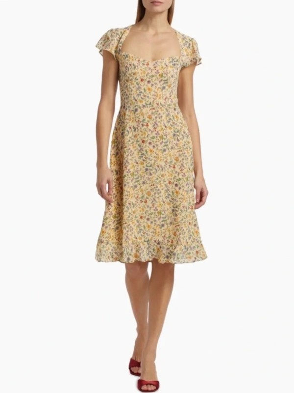 Reformation Rosi Midi Dress In Yasmine, brand new, never worn, no flaws.