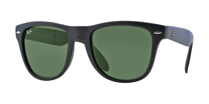 Ray-Ban RB4105 601S Matte Black Square Green 50-22-140 Non-Polarized Sunglasses