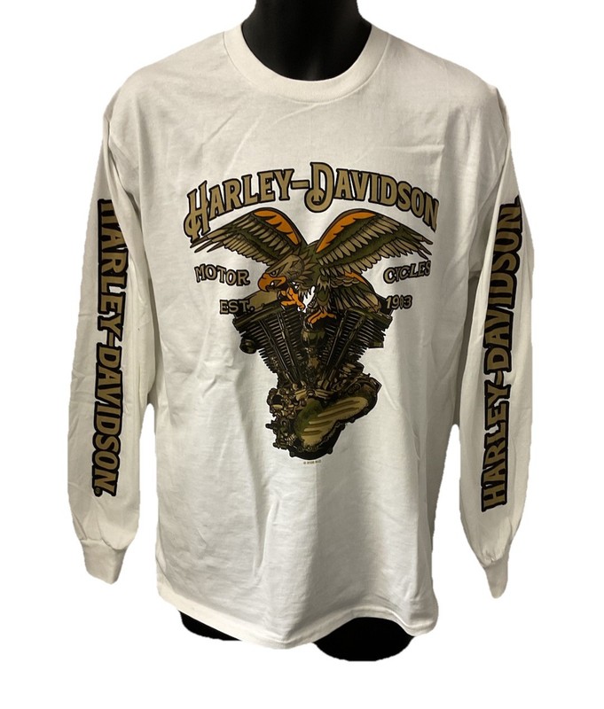 Harley Davidson Men’s Interlude Long Sleeve T-Shirt White 402949520