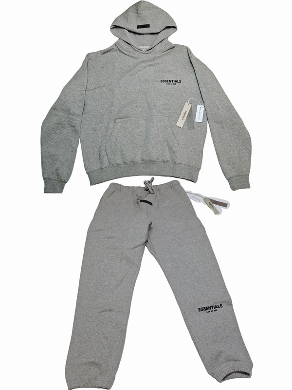 Essentials Oversized Hoodie Sweatsuit Set Dark Oatmeal / Stretch Limo Black