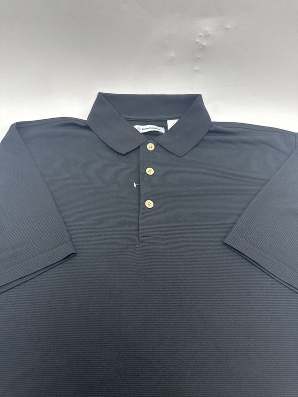 CUBAVERA SOLID TEXTURED POLO - SIZE: MEN L - JET BLACK gallery