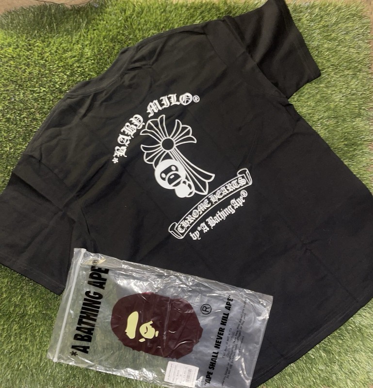 A Bathing Ape BAPE x ChromeHearts Graphic Logo Crew Neck T-Shirt Mens M gallery