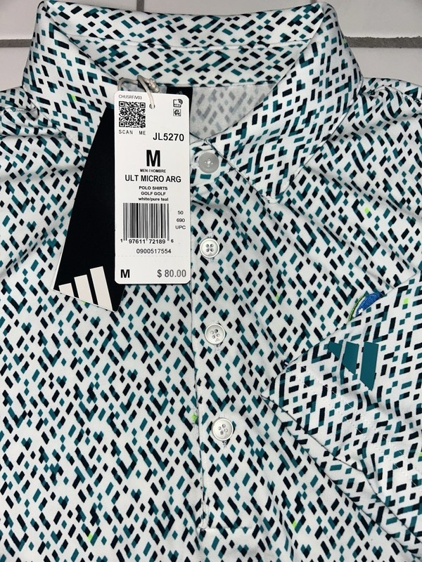 NWT ADIDAS ULTIMATE 365 MICRO ARGYLE PERFORMANCE GOLF SHIRT MENS MEDIUM $80 NEW