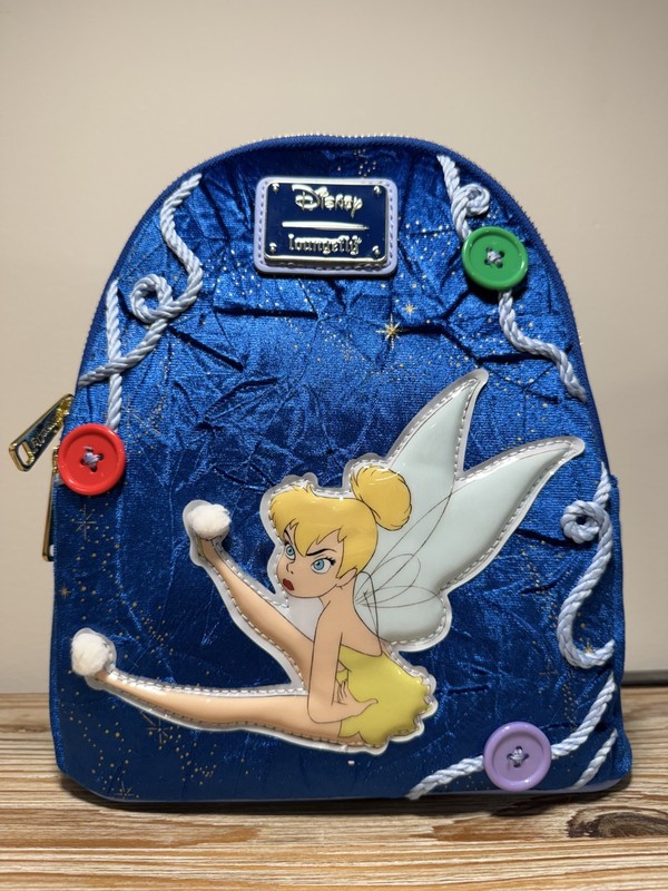 Loungefly Peter Pan Tinker Bell Buttons Light-Up (Light up Wings) Mini Backpack