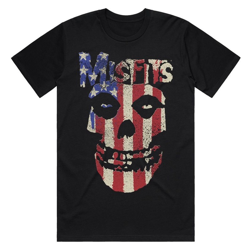 Misfits Stars and Stripes Fiend Skull Black T-shirt