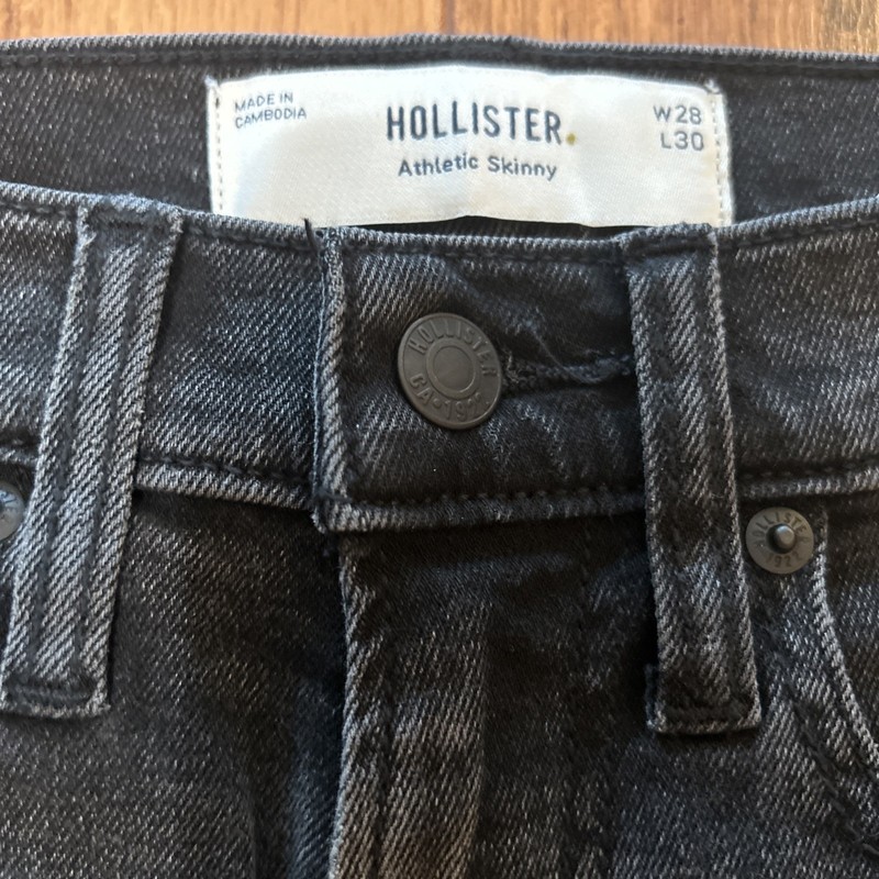 NWT Hollister Athletic Skinny Jeans Mens 28x30 Black Advanced Stretch Jeans gallery