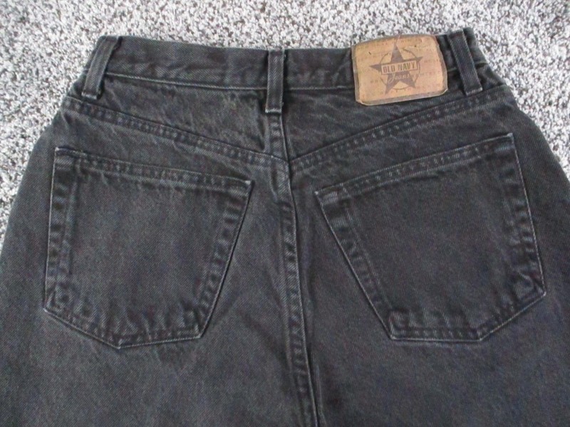 Old Navy Jeans Womens 6 Ankle Black Charcoal Wash High Waist Straight 25×28