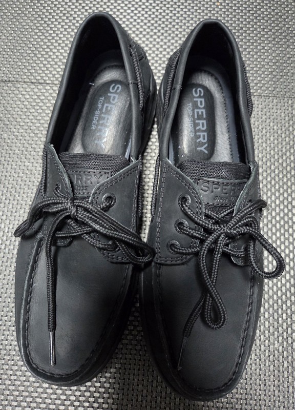 Sperry STS24997 Men’s Sz 8 Black Billfish 3-Eye Leather Boat Shoes