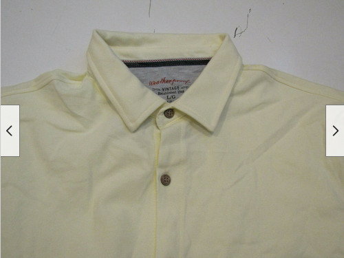 WEATHERPROOF VINTAGE MEN'S BUTTON UP COLLARED POLO SHIRT(IVORY LARGE) NWT gallery