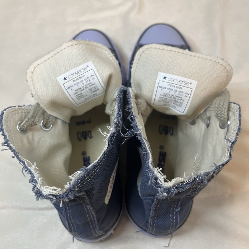 Converse Chuck Taylor All Star Hi Graphic Star 1J266 Blue Denim Unisex USA M5 W7 gallery