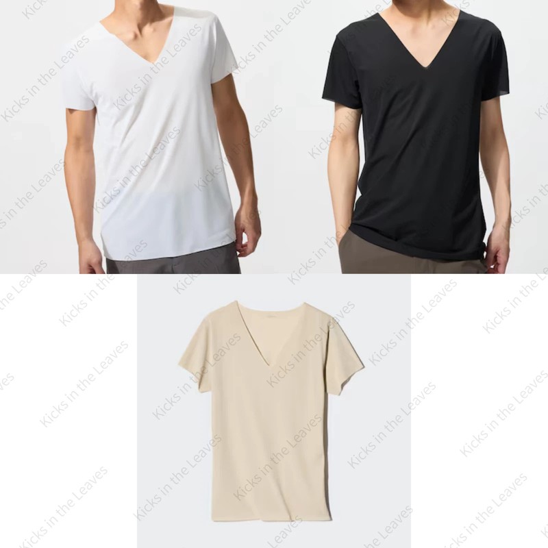 [4PCS SAME COLOR] UNIQLO AIRISM Deodorant Mesh V-Neck T XS-4XL Men 474252 NWT gallery