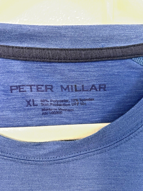 Peter Millar Aurora Performance T-Shirt Blue Heather Men’s XL Active UPF 50+