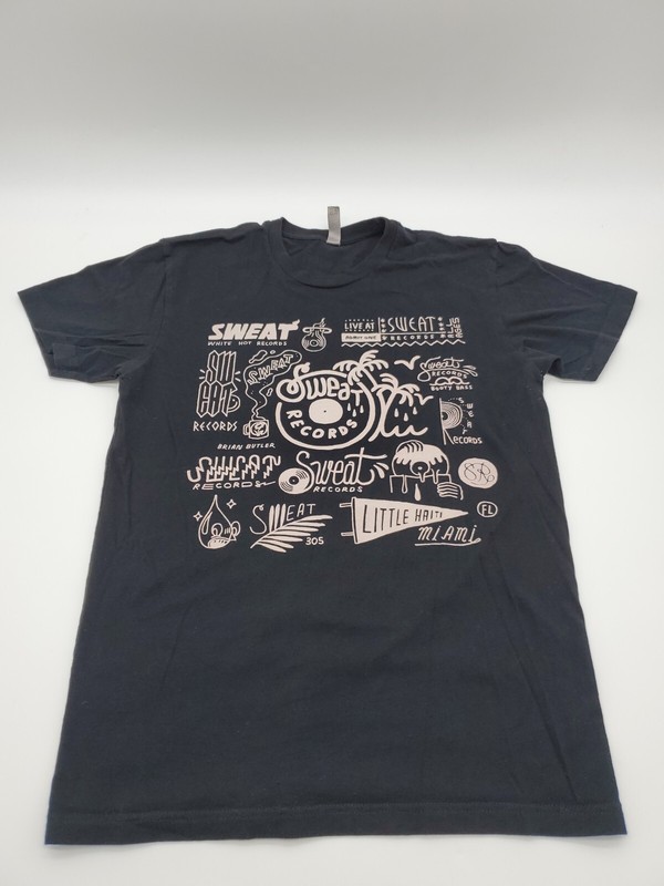 Sweat Records Local Promo Miami T-shirt Men Small Black Graphic Print …#16295