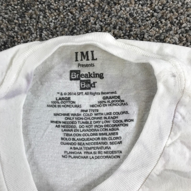 Breaking Bad Shirt Mens Large White Heisenberg Graphic Tee Tagless IML TV Show gallery