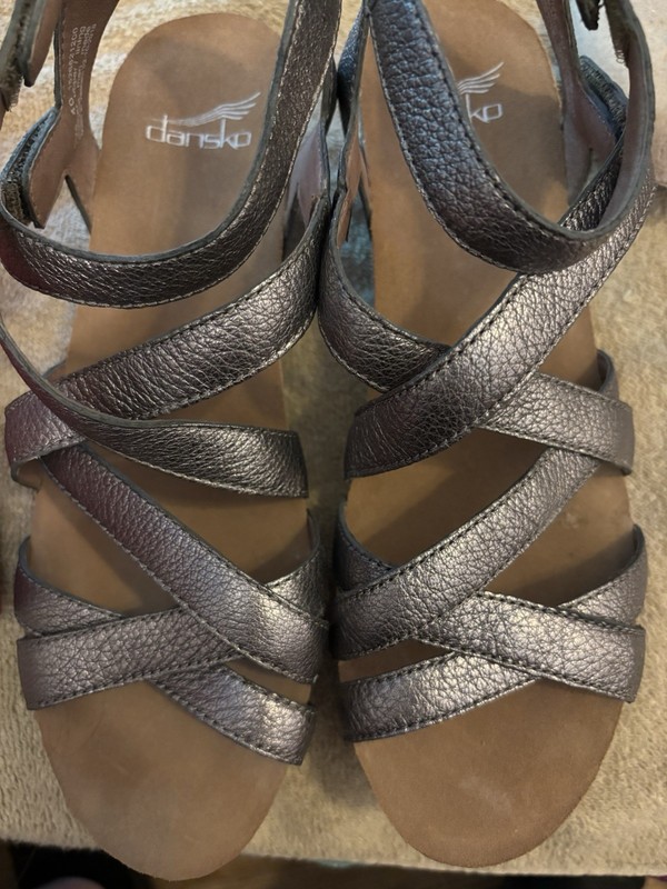 Dansko Veruca Nappa Graphite Sandals Women 40 Gladiator Casual Leather gallery