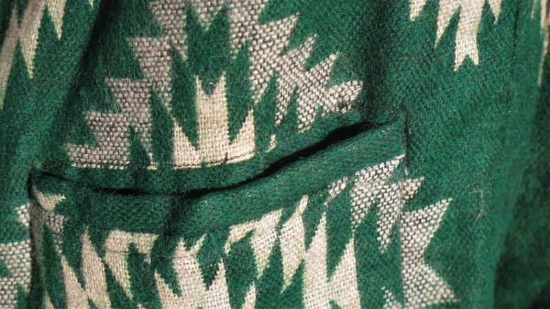 Kimono Jacket Boho 60s 3/4 Sleeve Handmade Yak Wool Blend XXL gallery