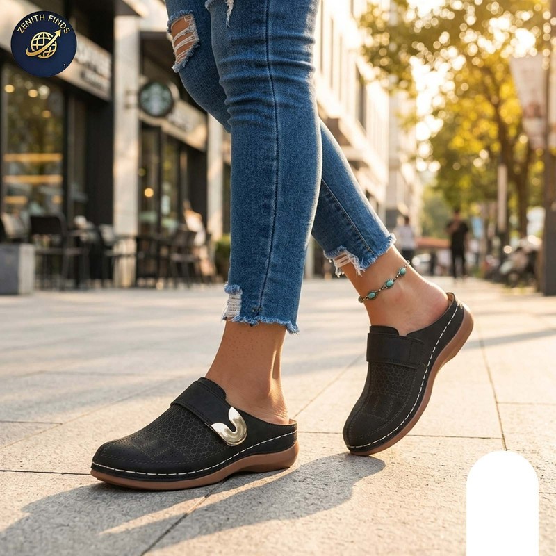Women's Comfort Closed Toe Sandals Metal Hollow Mules Flat Slides Shoes Multi gallery