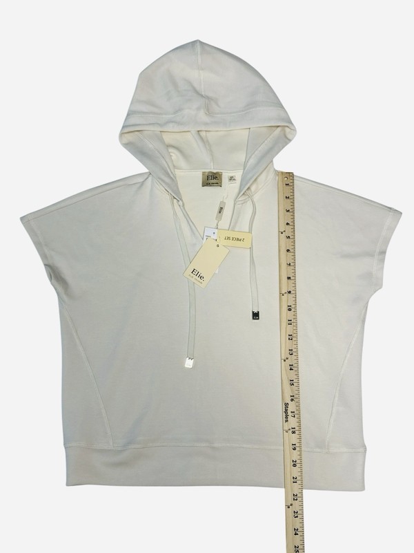Elie Tahari Short Sleeve Hooded Top White Size S/P (0151) gallery