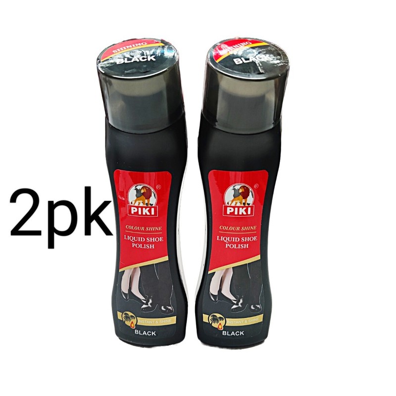 Black Shoe Polish Liquid Instant Shine 2pcs 75ml Each