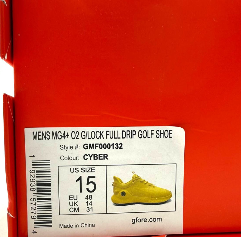 Men's Size 15 G/FORE MG4+ O2 G/Lock Spiked Golf Shoe Sneaker Full Drip Yellow gallery