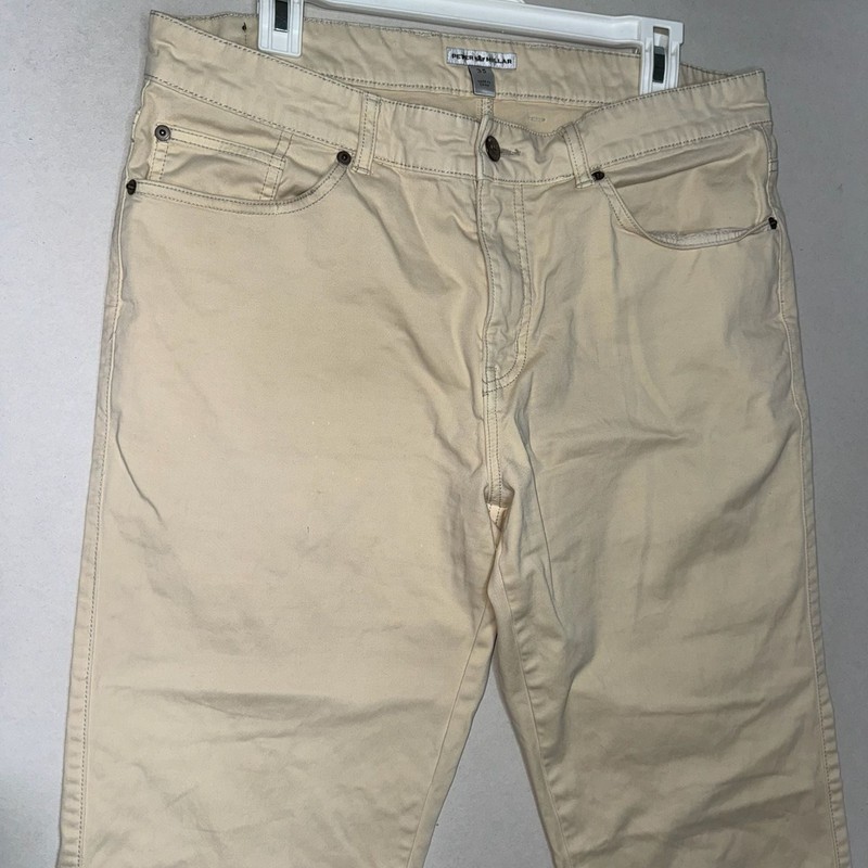 Peter Millar 5-Pocket Performance Cotton Sateen Pant in Khaki Size 35 gallery