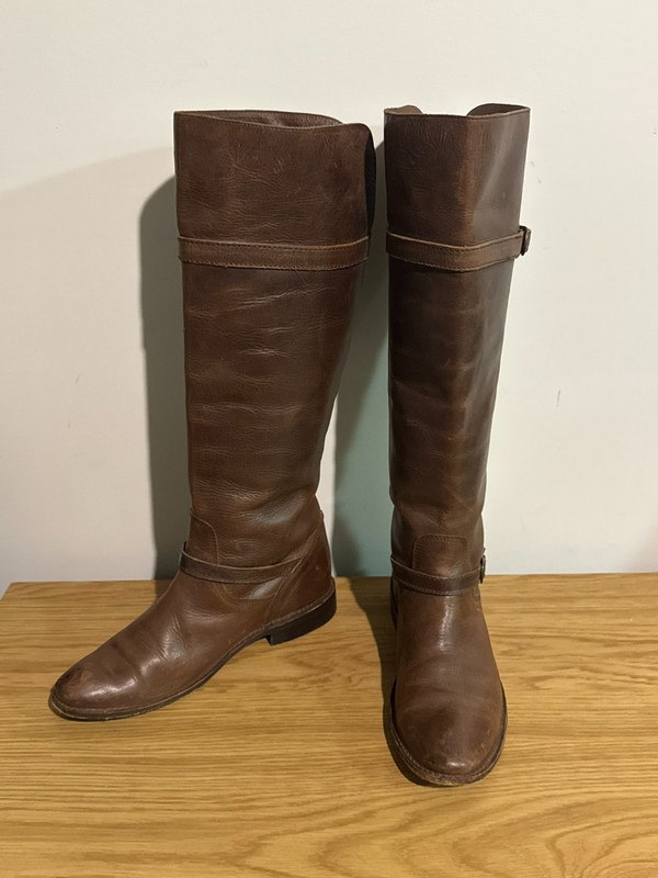 Frye Melissa Seam Riding Boot Cognac Leather US 7 B 77748 4003 C 11