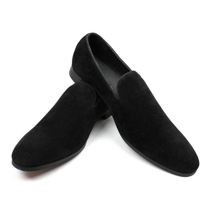 Black Mens Dress Shoes Slip On Suede Loafers Modern Denim Friendly By AZAR MAN gallery