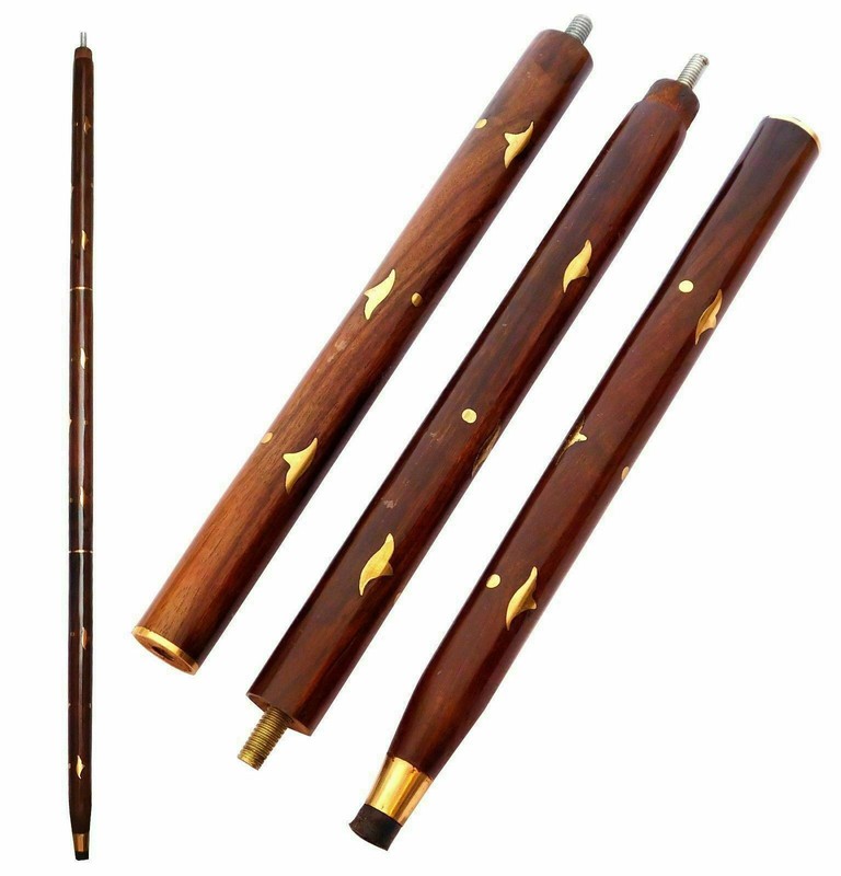 Nautical Designer Brown 3 Fold Wooden Walking Stick Cane Shaft For Any Handle