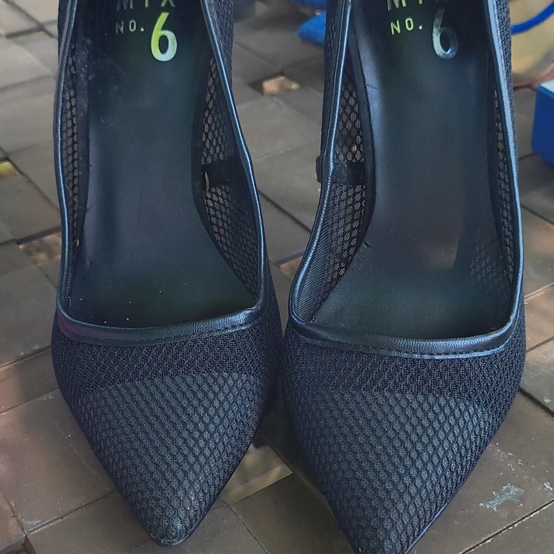 Mix No. 6 Women’s Black Patent Leather Pointed Toe Stiletto Pumps Slip-On 7.5