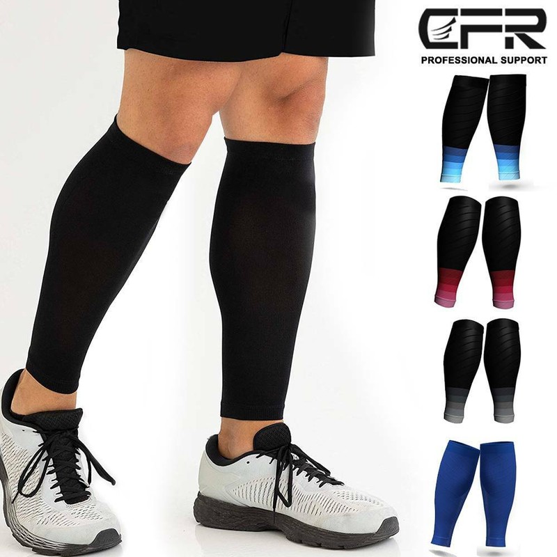 Pair Compression Socks Calf Sleeve Leg Support Brace 15-20mmHg Men Women Running