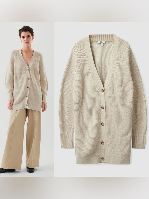 COS Longline V-Neck Cardigan