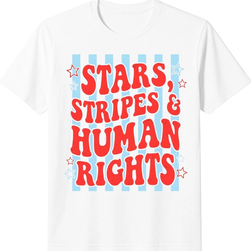 Stars Stripes Human Rights Patriotic Equality Tee Shirt
