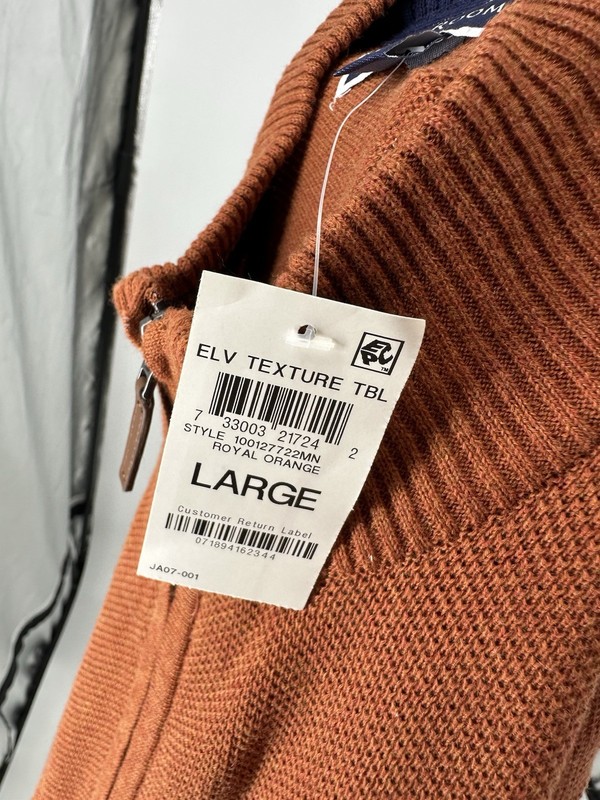 NEW Club Room Large Men 1/4 Zip Pullover Sweater In Royal Orange 11-4k gallery