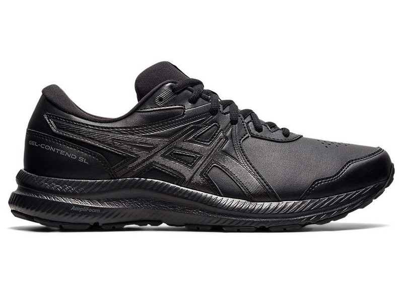 ASICS Men’s Gel-Contend SL Walking Shoes Black/Black Leather